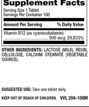 Load image into Gallery viewer, Vitamin B-12 500 mcg